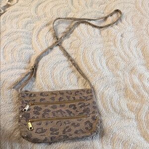 HOBO Genuine Leather Leopard Sparkle crossbody